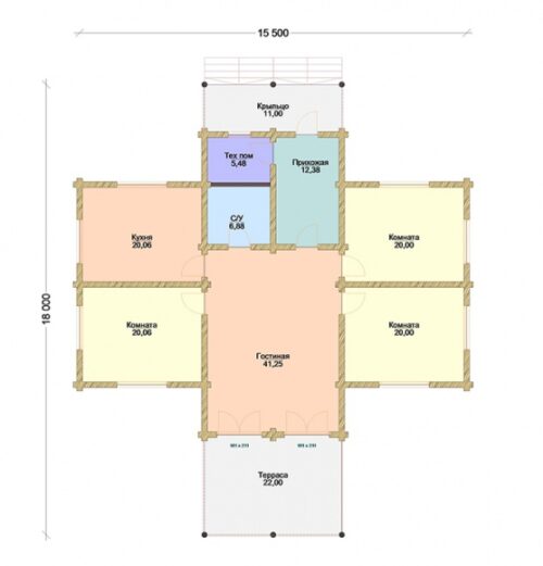 Проект дома Удачный оцилиндрованное