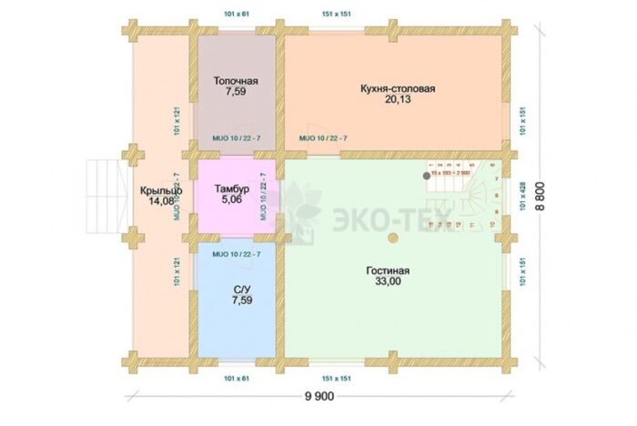 Проект дома Виктория оцилиндрованное