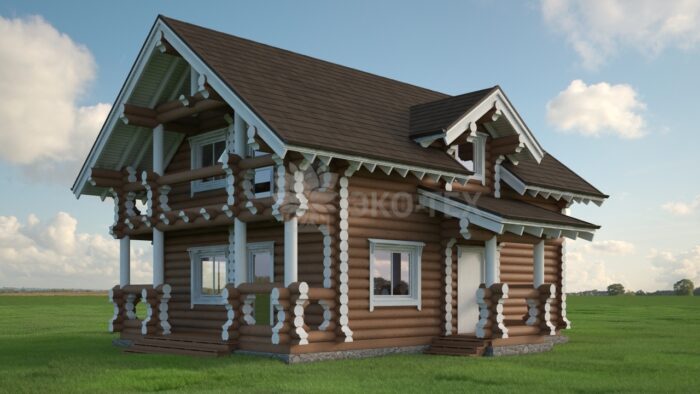 Проект дома Заречье оцилиндрованное бревно