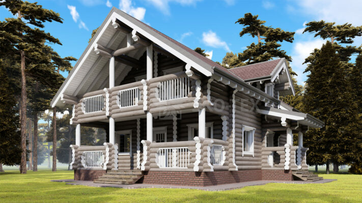 Проект дома Звенигород оцилиндрованное бревно