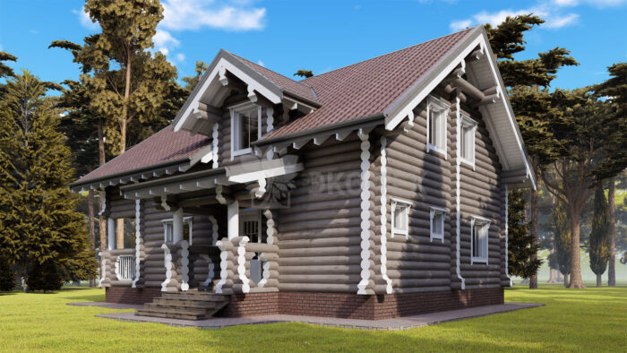 Проект дома Звенигород оцилиндрованное бревно