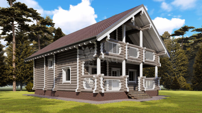 Проект дома Звенигород оцилиндрованное бревно