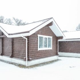 Эко-тех дом,оцилиндрованное бревно, строительство и отделка фото