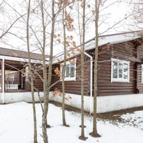 Эко-тех дом оцилиндрованное бревно, строительство и отделка фото