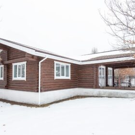 Эко-тех дом оцилиндрованное бревно, строительство и отделка фото