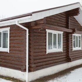 Эко-тех дом оцилиндрованное бревно, строительство и отделка фото