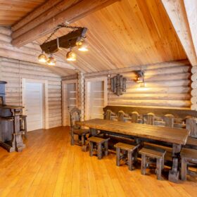 Эко-тех дом оцилиндрованное бревно, строительство и отделка фото