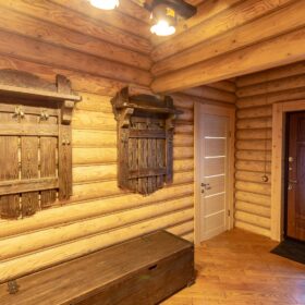 Эко-тех дом оцилиндрованное бревно, строительство и отделка фото