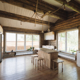 Эко-тех проект Альпийский луг оцилиндрованное бревно