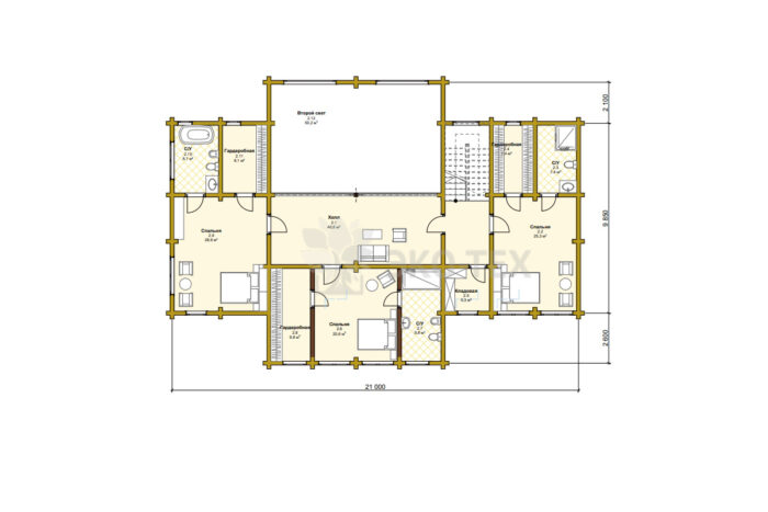 Дом из клееного бруса Молодёново