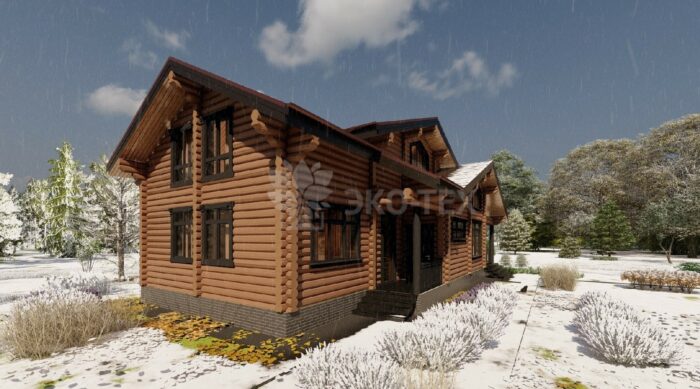 Дом из оцилиндрованного бревна Мастер и Маргарита