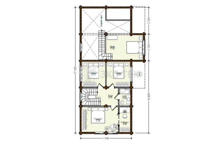 Дом из оцилиндрованного бревна Мастер и Маргарита