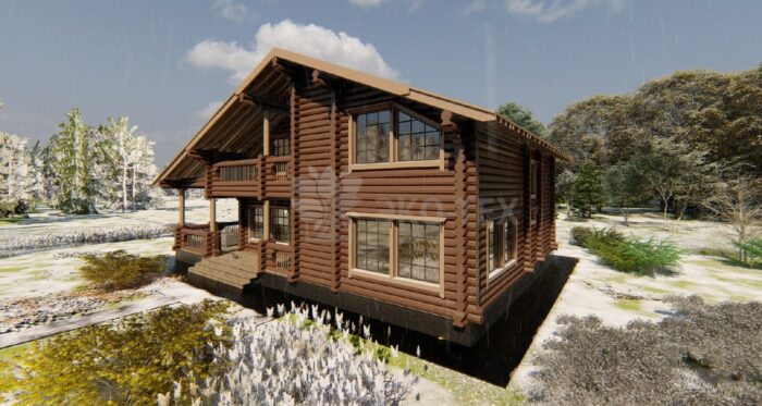 Дом из оцилиндрованного бревна Иван да Марья