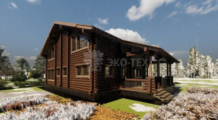 Дом из оцилиндрованного бревна Иван да Марья