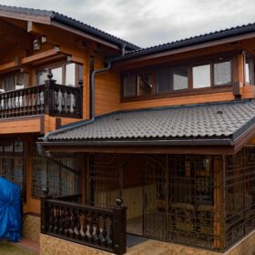 Дом по проекту Рим с гаражом из клееного бруса