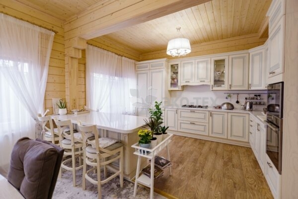 Дом по проекту Рим с гаражом из клееного бруса