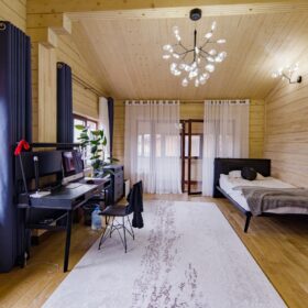 Дом по проекту Рим с гаражом из клееного бруса