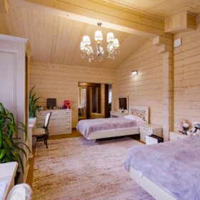 Дом по проекту Рим с гаражом из клееного бруса