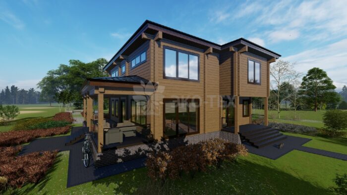 Дом из клееного бруса Кубик