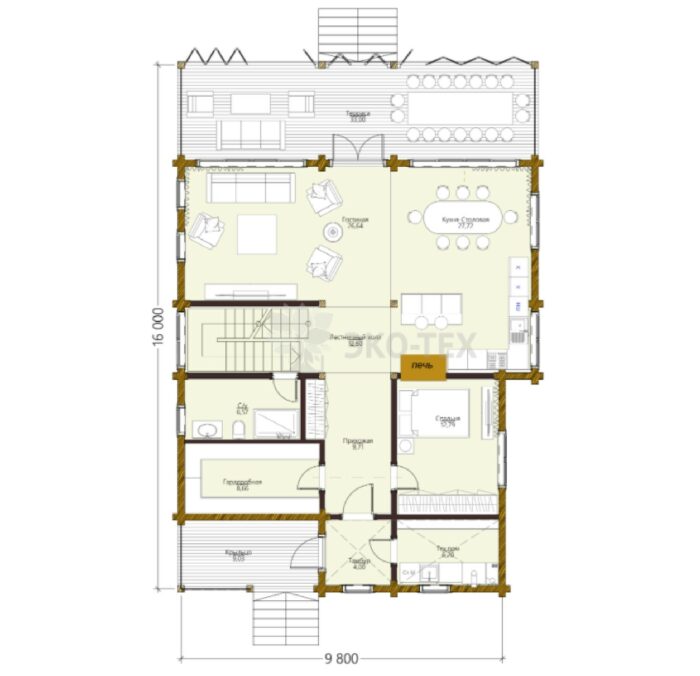 Дом из клееного бруса Раиса