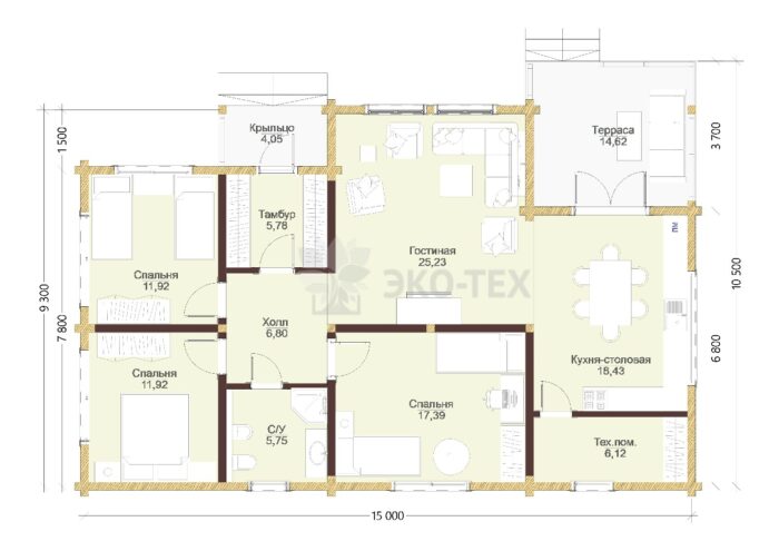 Дом из клееного бруса Балтик