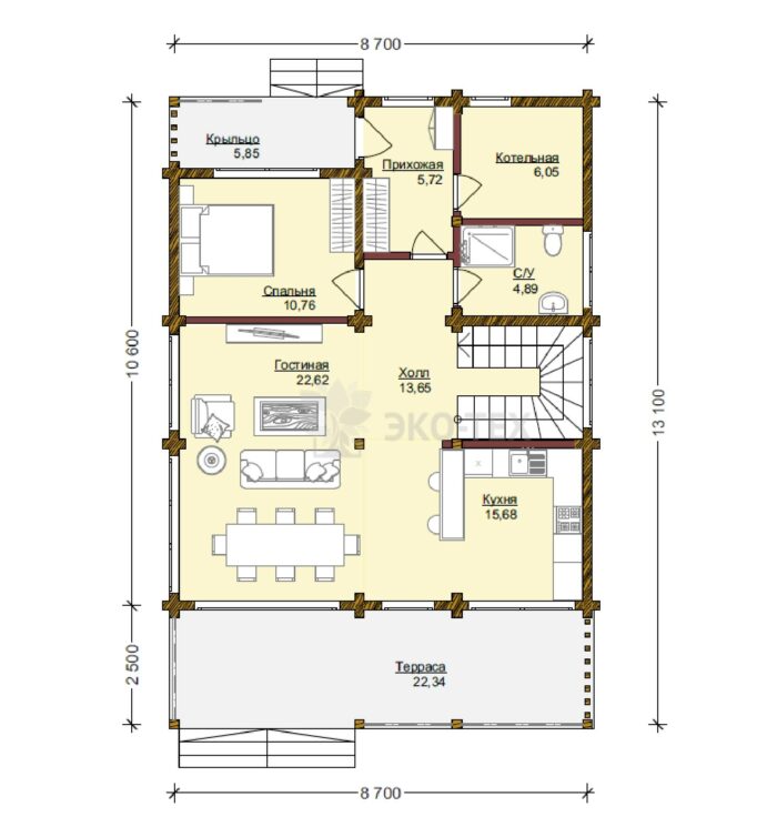 Дом из клееного бруса Камея