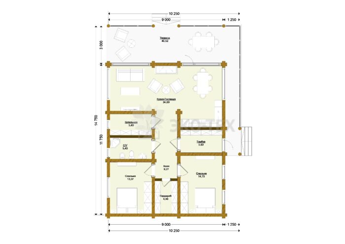Дом из оцилиндрованного бревна Жуковский
