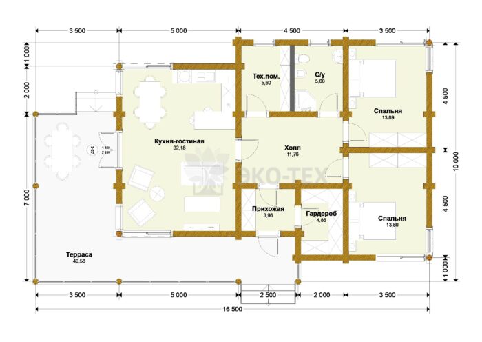 Дом из оцилиндрованного бревна Кашира