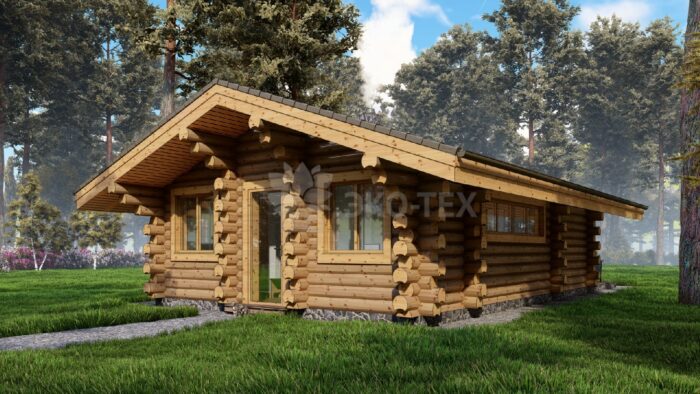 Баня из оцилиндрованного бревна Тайга