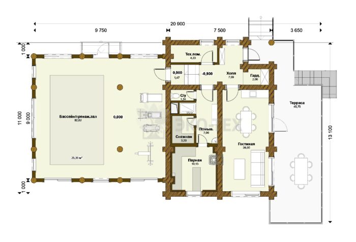 Дом из рубленного бревна Сибирь