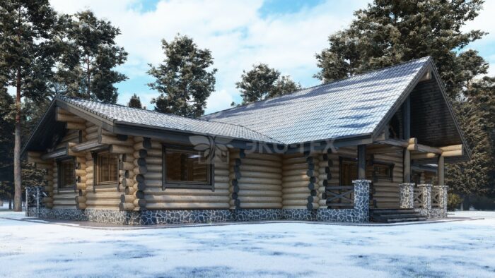 Дом из рубленного бревна Гепард