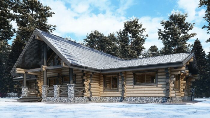 Дом из рубленного бревна Гепард
