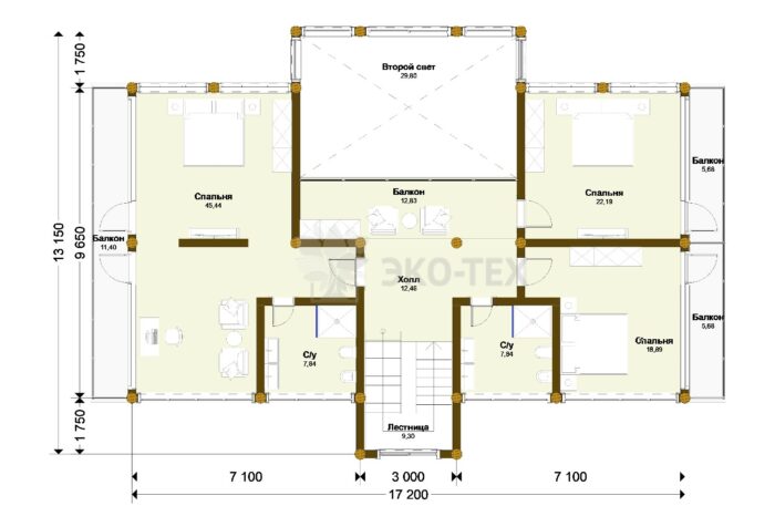 Дом из рубленного бревна Зевс