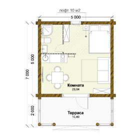 Дом из оцилиндрованного бревна Глемпинг-45