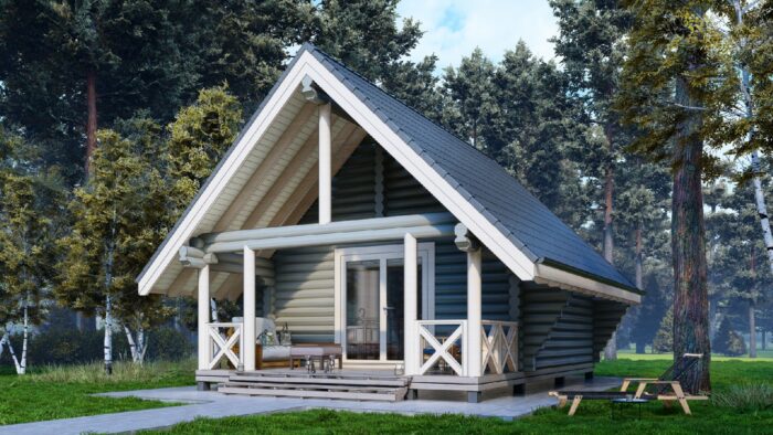 Дом из оцилиндрованного бревна Глемпинг-45