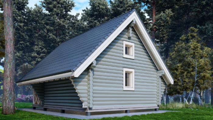 Дом из оцилиндрованного бревна Глемпинг-45