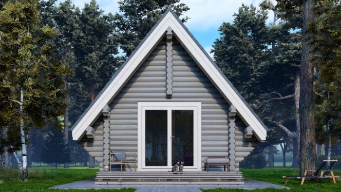 Дом из оцилиндрованного бревна Глемпинг