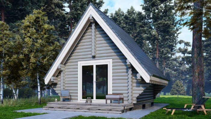 Дом из оцилиндрованного бревна Глемпинг