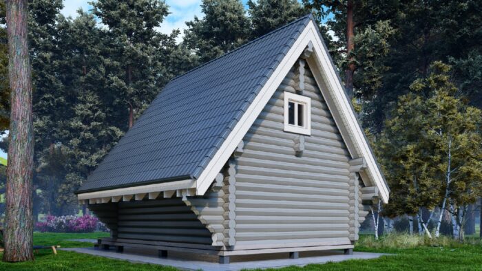 Дом из оцилиндрованного бревна Глемпинг