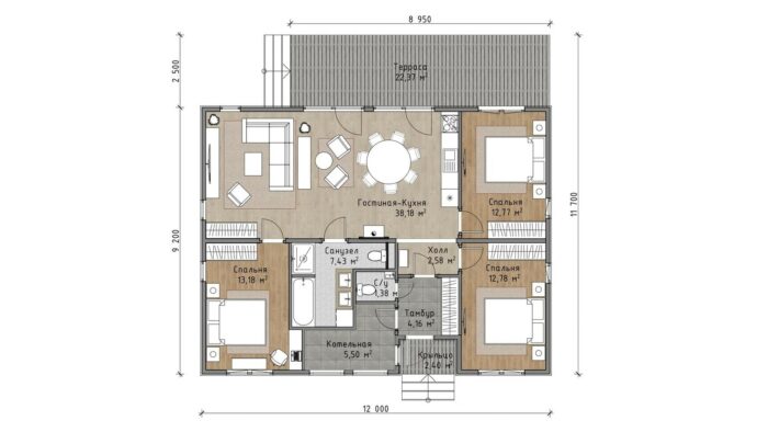 Каркасный дом Хризантема