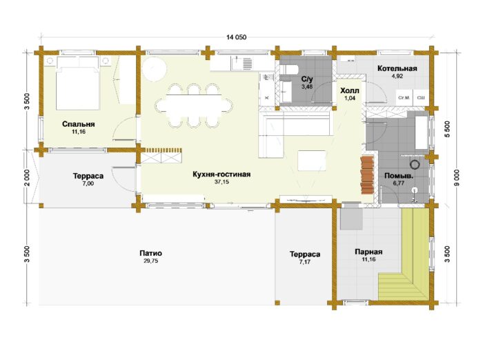 Баня из клееного бруса Тучково
