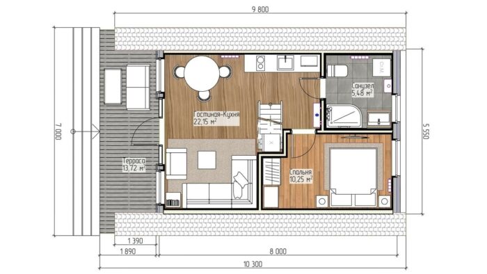 Каркасный дом Кипарис