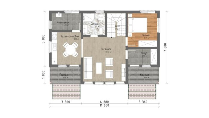 Каркасный дом Ромашка