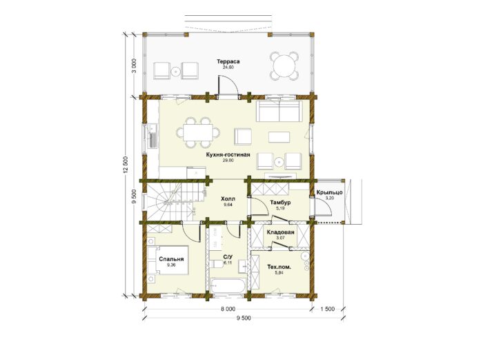 Дом из клееного бруса Московский