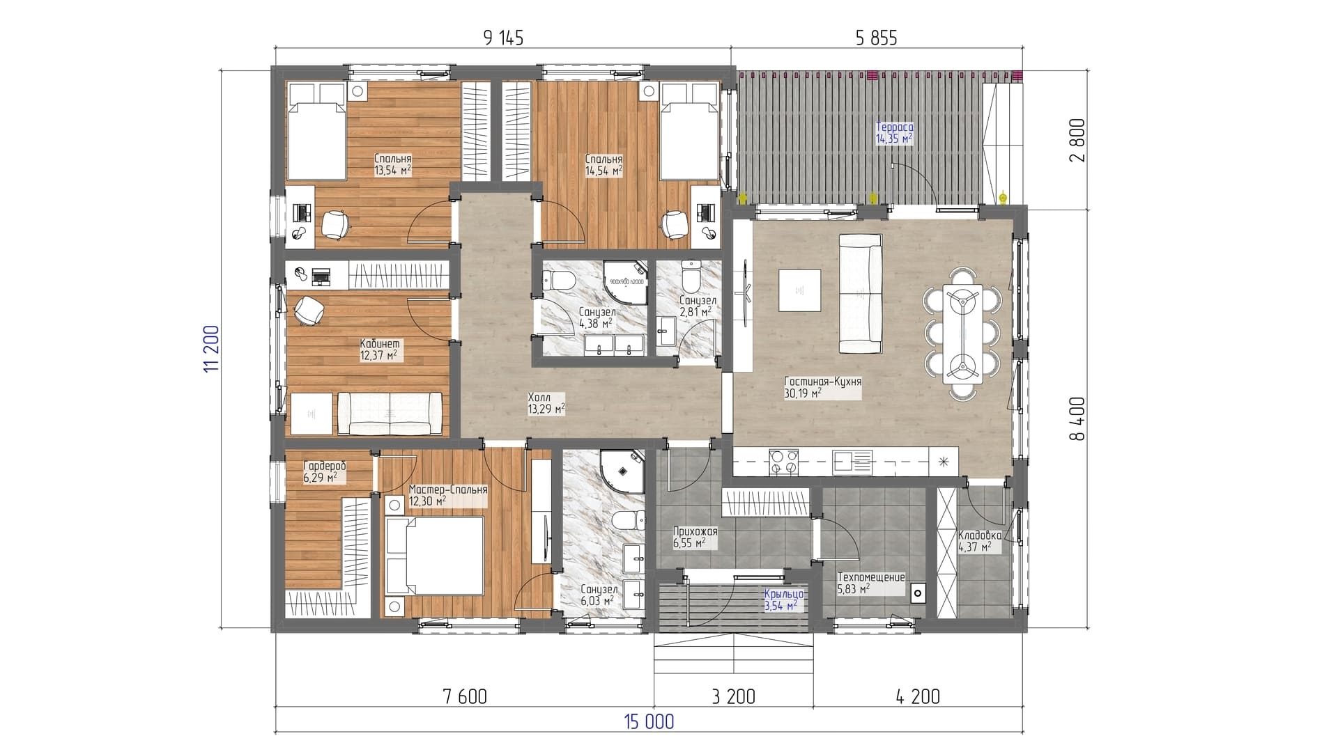 Планировка 1 этаж
