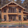 Двухэтажный дом из оцилиндрованного бревна "Нахабино"