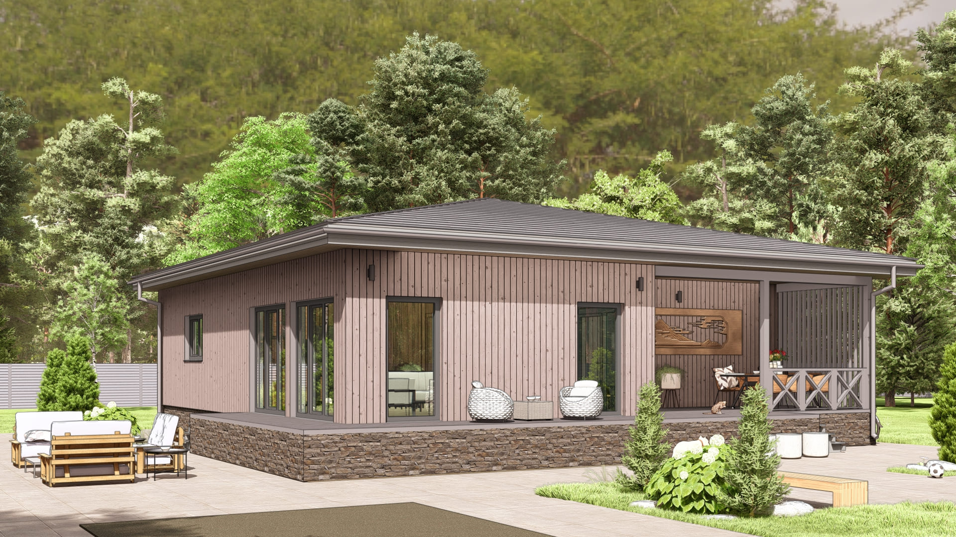 Одноэтажный каркасный дом "Лилия" — изображение 2