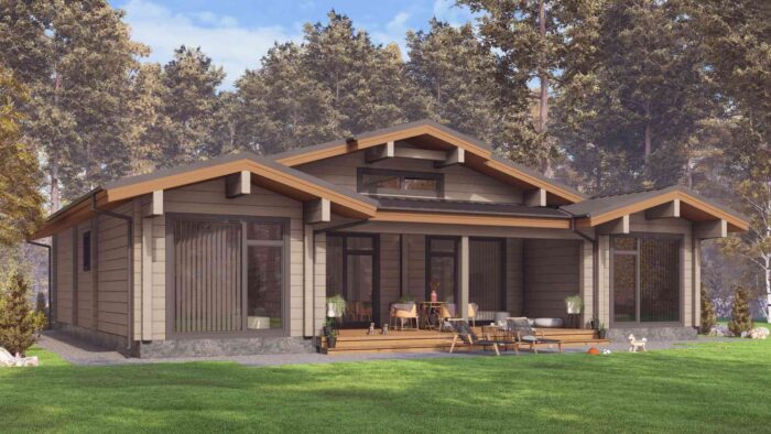 Одноэтажный дом из клеенного бруса "Благовещенск"